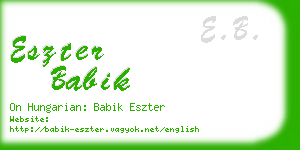 eszter babik business card